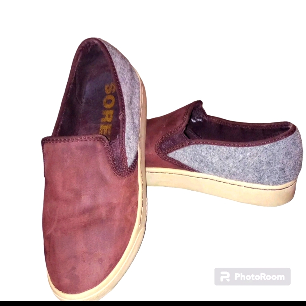 Sorel Campsneak Brown Slip On With Gray Accent Size 8.0